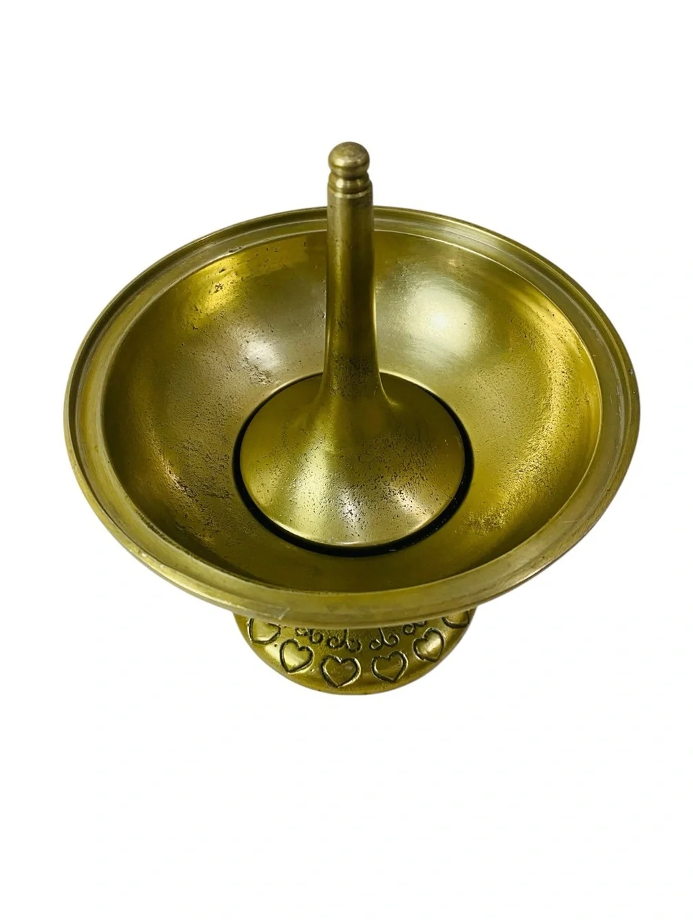 Pottery Barn Teen Brass Metal Jewelry Dish W/ Embossed Hearts